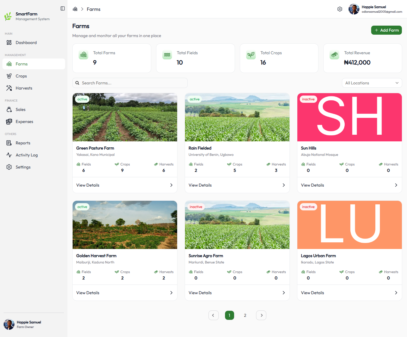 Smart Farm Management System screenshot 1